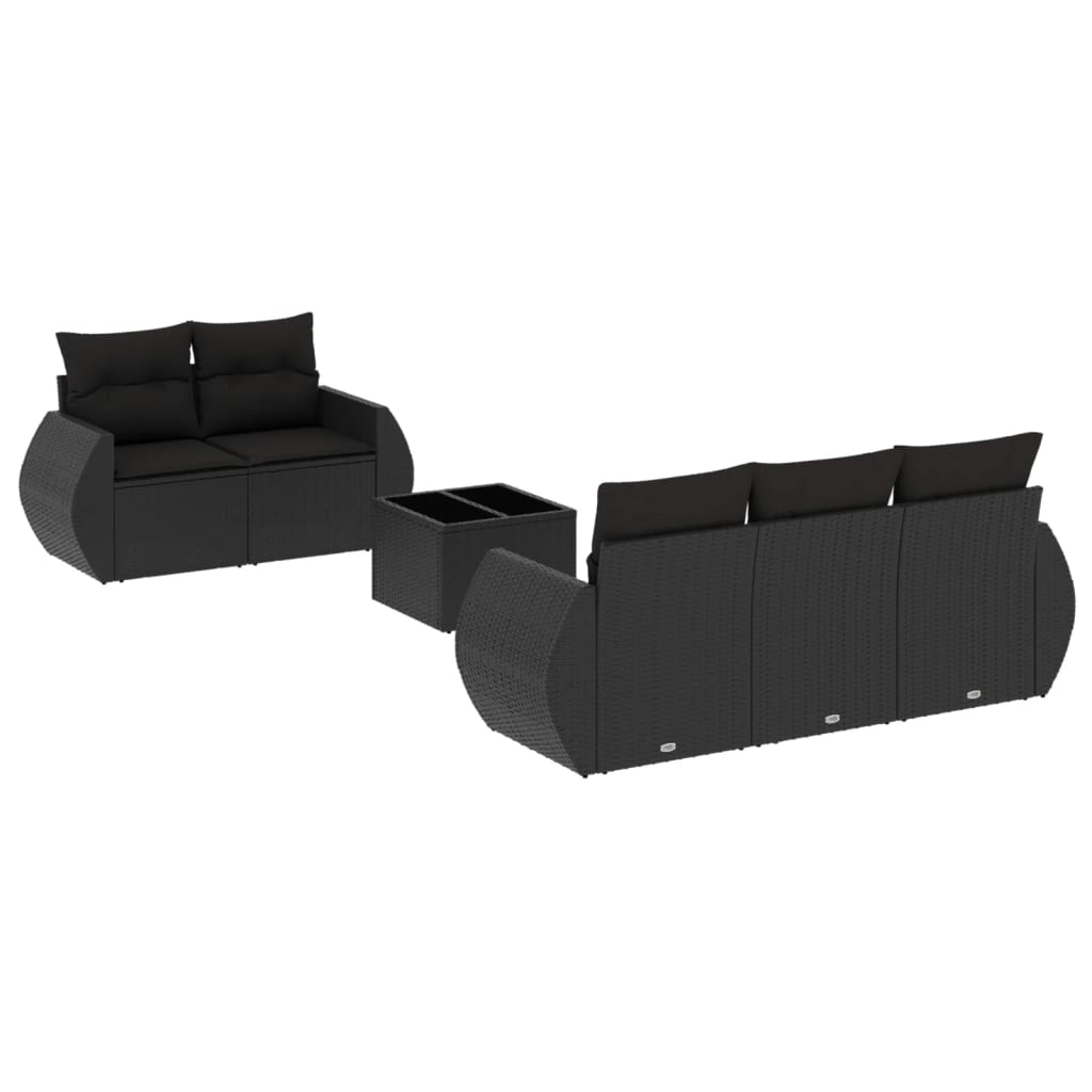 Set Mobilier De Grădină Cu Perne, 6 Piese, , Poliratan