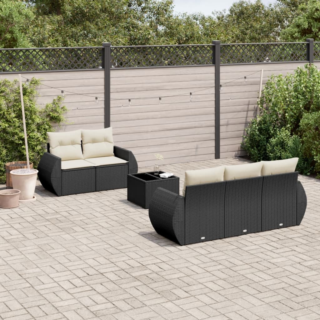 Set Mobilier De Grădină Cu Perne, 6 Piese, , Poliratan