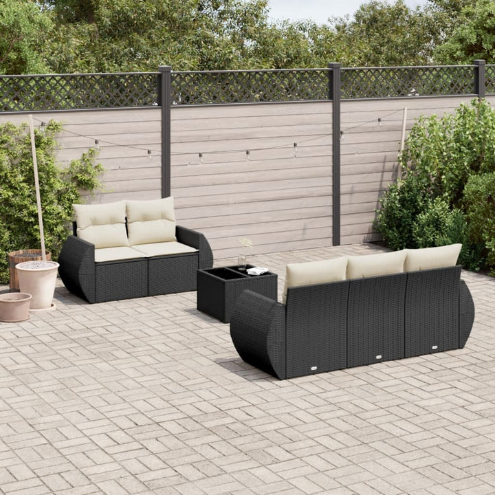 Set Mobilier De Grădină Cu Perne, 6 Piese, , Poliratan