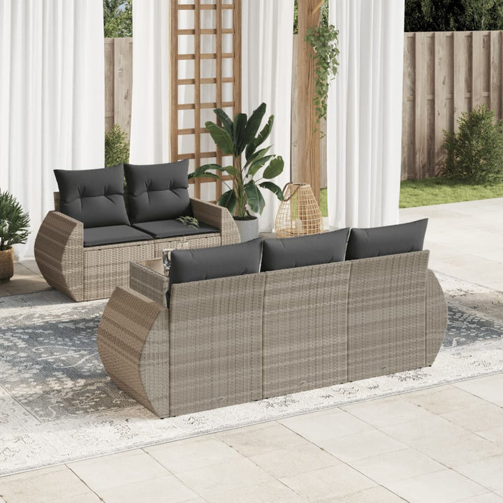 Set Mobilier De Grădină Cu Perne, 6 Piese, , Poliratan