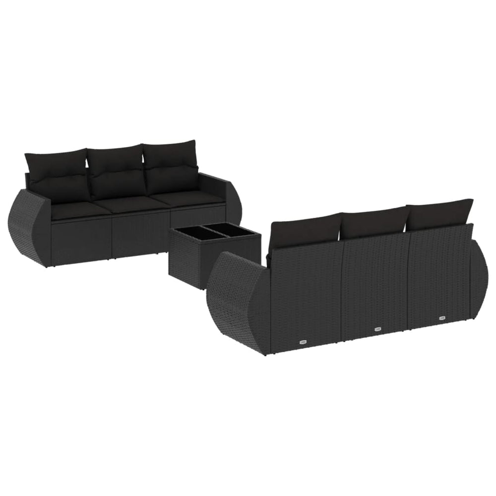 Set Canapele De Grădină Cu Perne, 7 Piese, , Poliratan