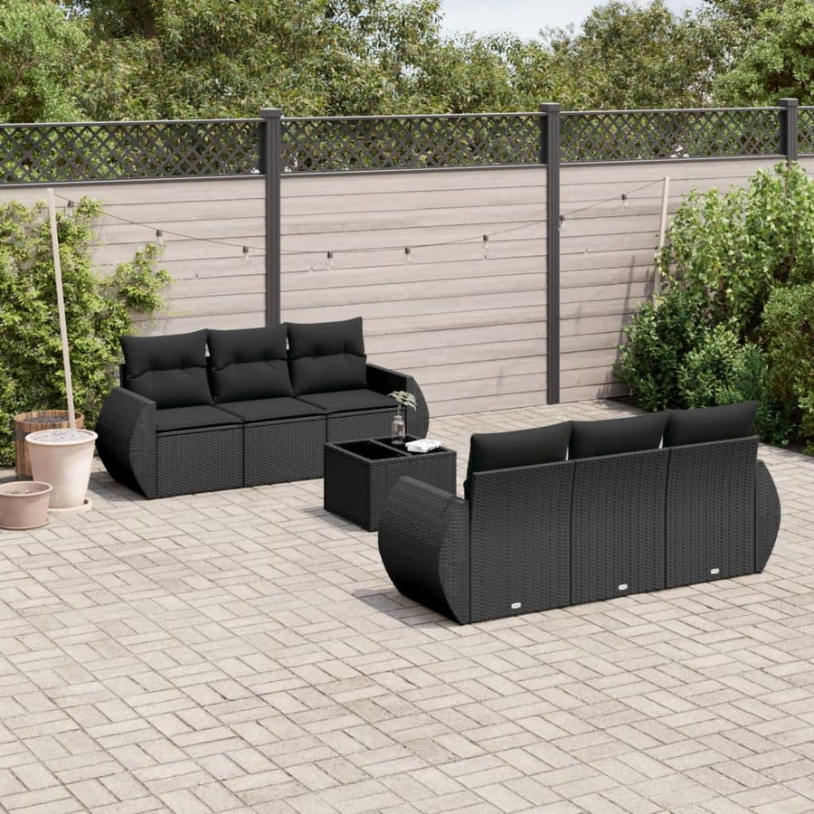Set Canapele De Grădină Cu Perne, 7 Piese, , Poliratan