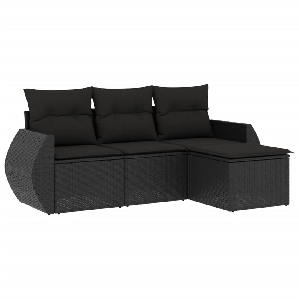 Set Mobilier De Grădină Cu Perne, 4 Piese, , Poliratan