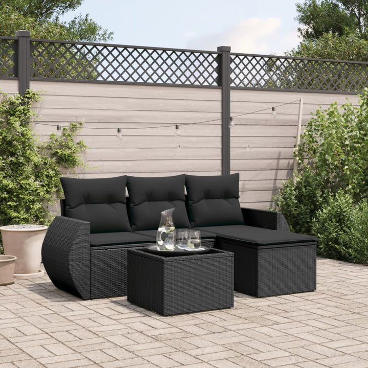 Set Mobilier De Grădină Cu Perne, 4 Piese, , Poliratan