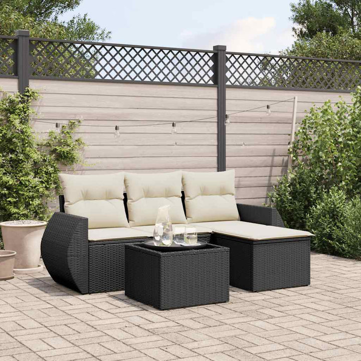 Set Mobilier De Grădină Cu Perne, 4 Piese, , Poliratan