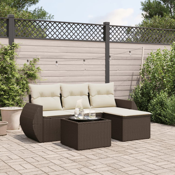 Set Mobilier De Grădină Cu Perne, 4 Piese, , Poliratan