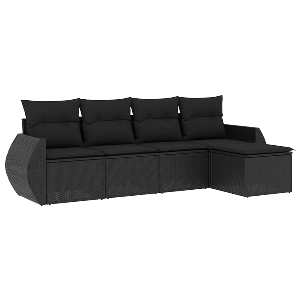 Set Mobilier De Grădină Cu Perne, 5 Piese, , Poliratan
