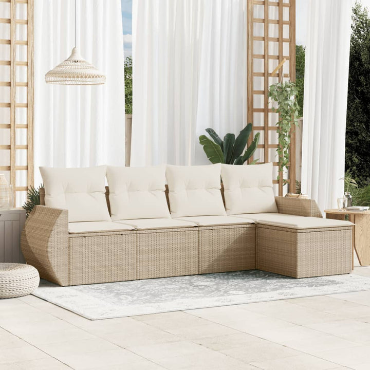 Set Mobilier De Grădină Cu Perne, 5 Piese, , Poliratan