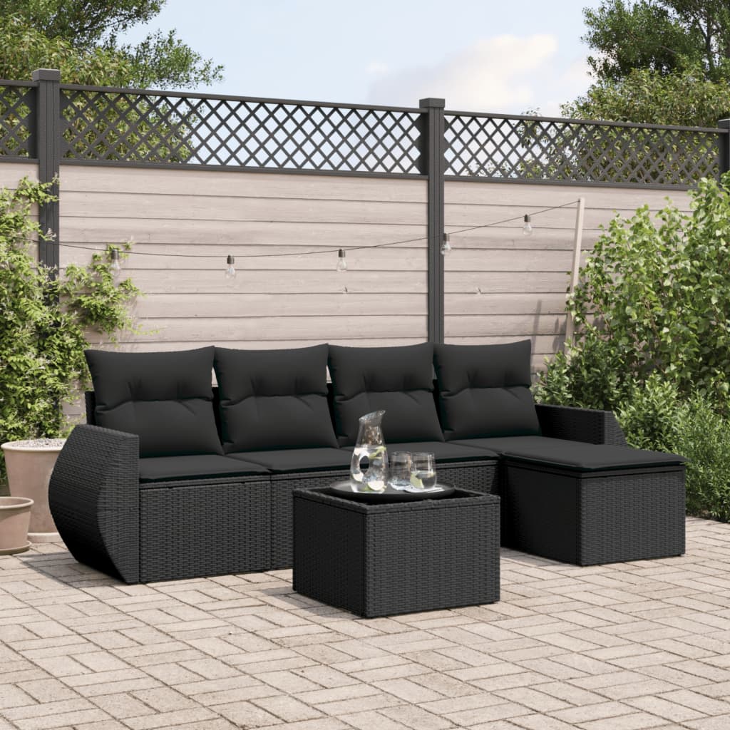 Set Mobilier De Grădină Cu Perne, 5 Piese, , Poliratan
