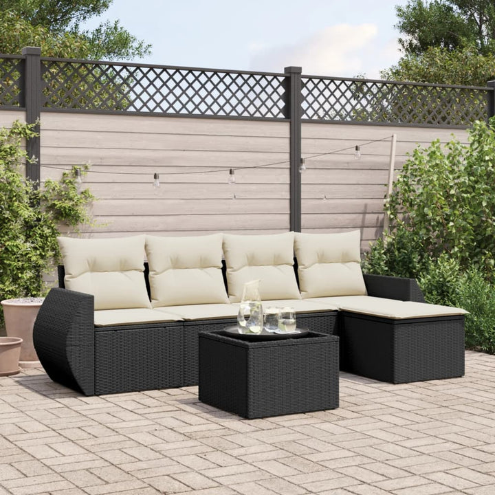 Set Mobilier De Grădină Cu Perne, 5 Piese, , Poliratan