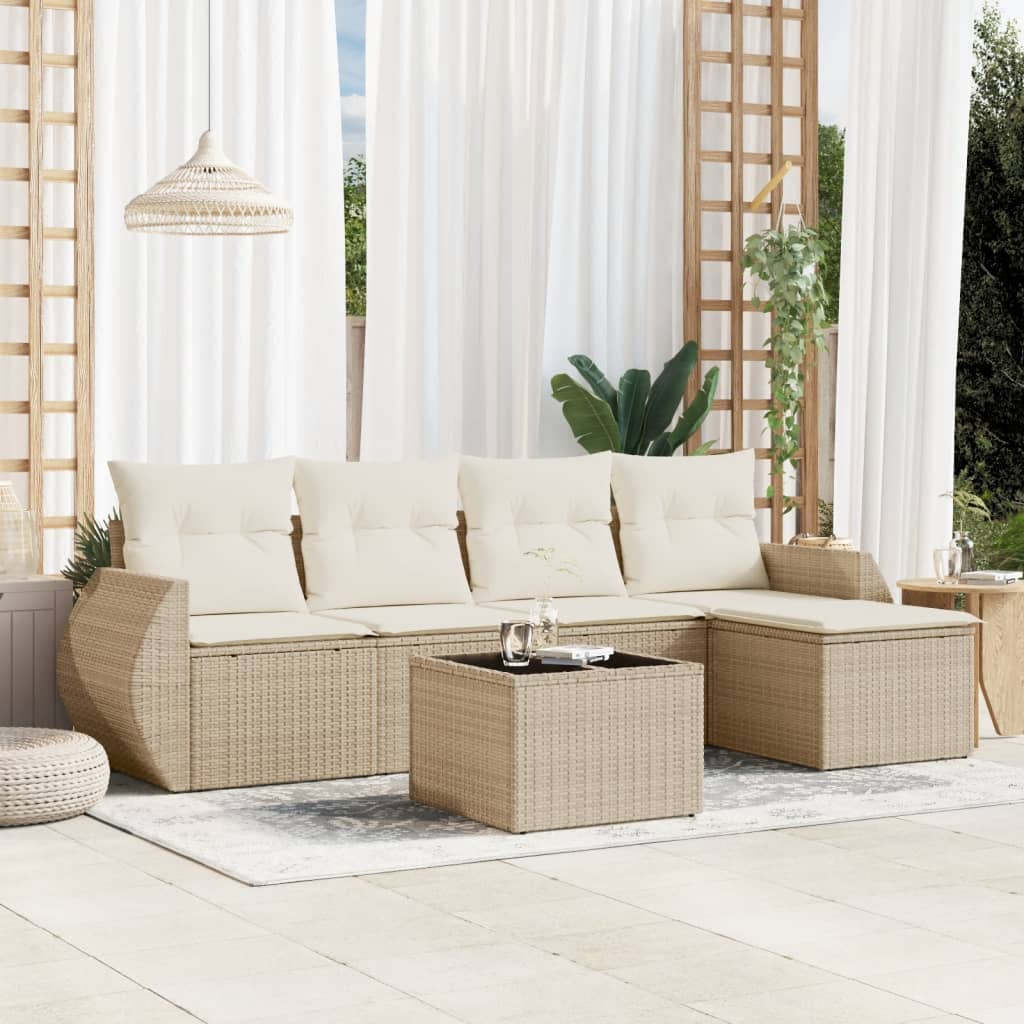 Set Mobilier De Grădină Cu Perne, 5 Piese, , Poliratan