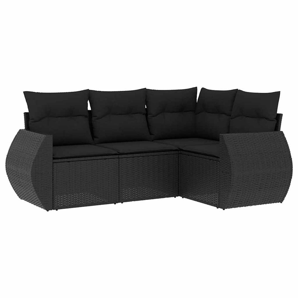 Set Mobilier De Grădină Cu Perne, 4 Piese, , Poliratan