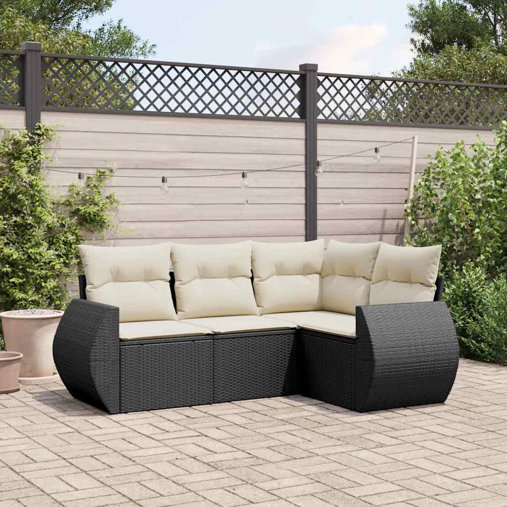 Set Mobilier De Grădină Cu Perne, 4 Piese, , Poliratan