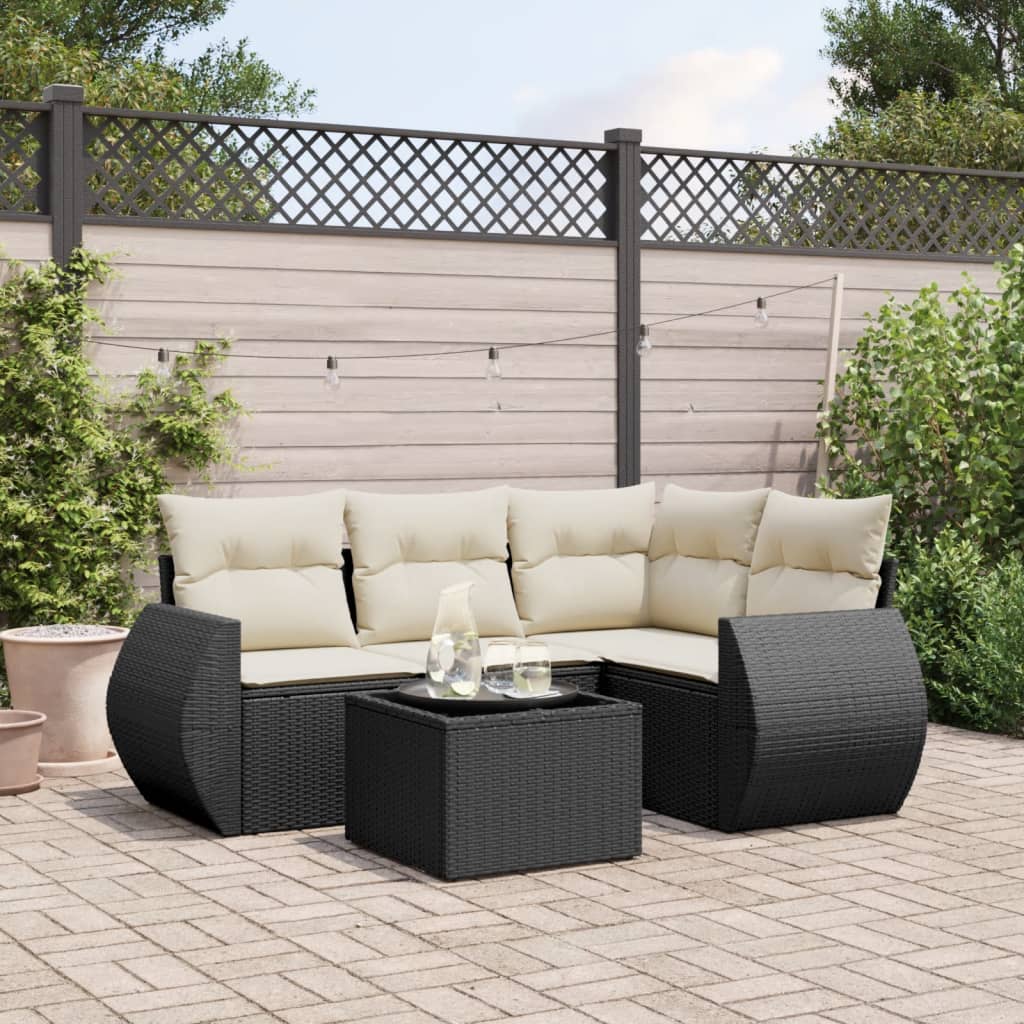 Set Mobilier De Grădină Cu Perne, 4 Piese, , Poliratan