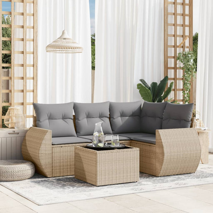 Set Mobilier De Grădină Cu Perne, 4 Piese, , Poliratan