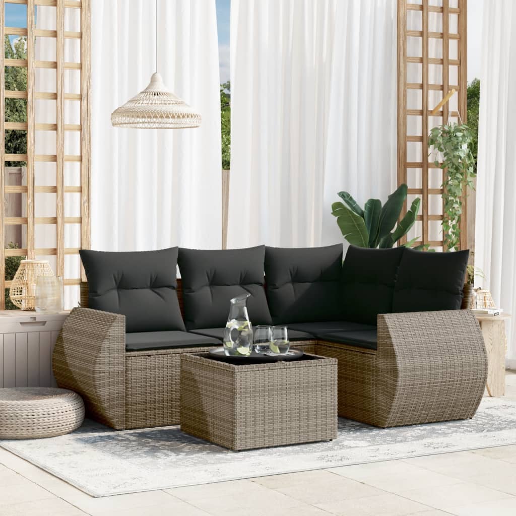 Set Mobilier De Grădină Cu Perne, 4 Piese, , Poliratan