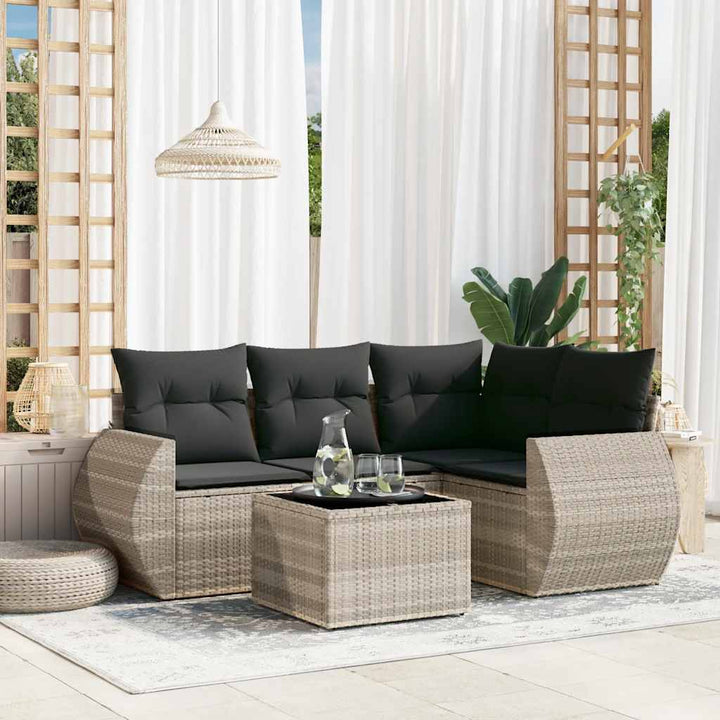 Set Mobilier De Grădină Cu Perne, 4 Piese, , Poliratan