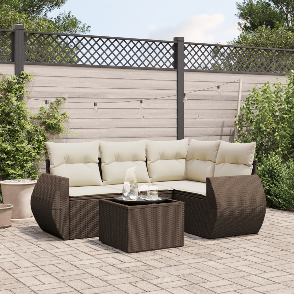 Set Mobilier De Grădină Cu Perne, 4 Piese, , Poliratan