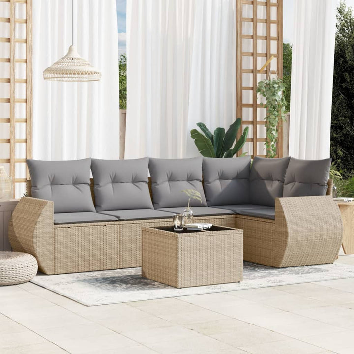 Set Mobilier De Grădină Cu Perne, 5 Piese, Negru, Poliratan