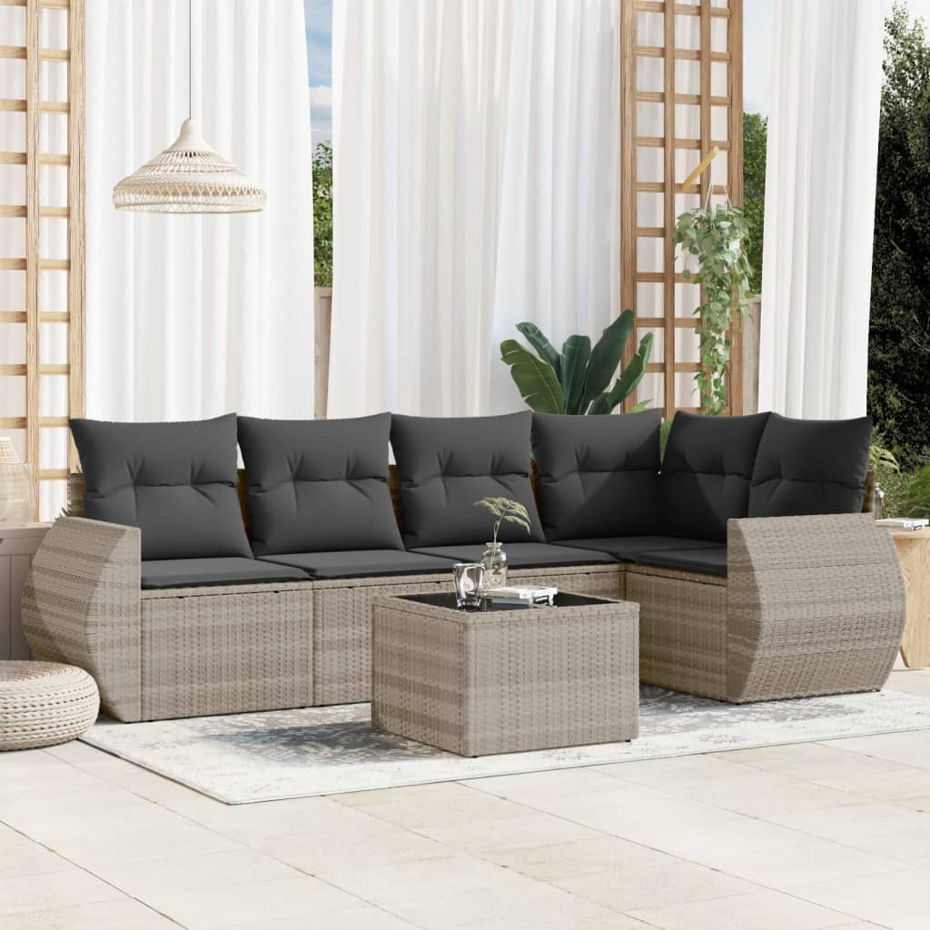 Set Mobilier De Grădină Cu Perne, 5 Piese, Negru, Poliratan