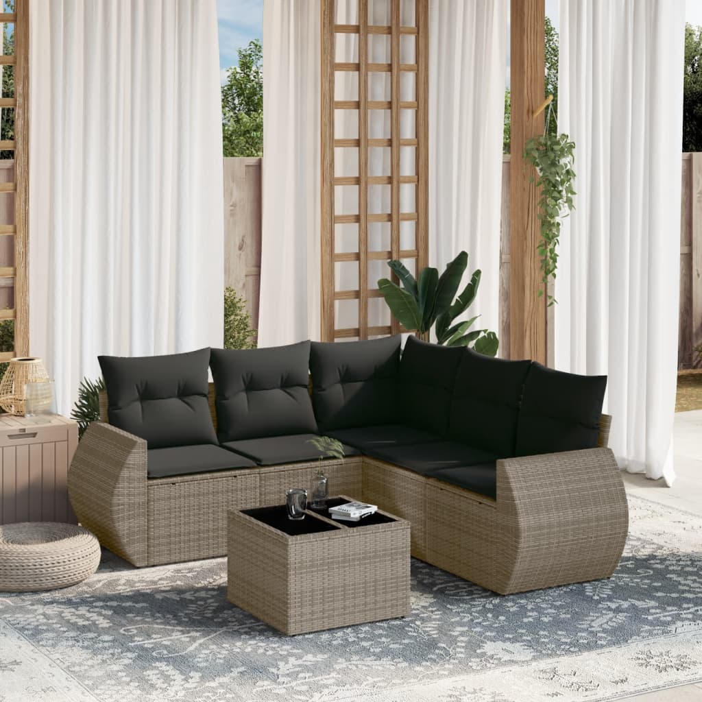 Set Mobilier De Grădină Cu Perne, 5 Piese, Negru, Poliratan