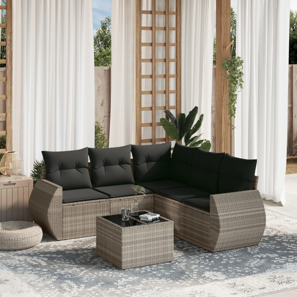 Set Mobilier De Grădină Cu Perne, 5 Piese, Negru, Poliratan