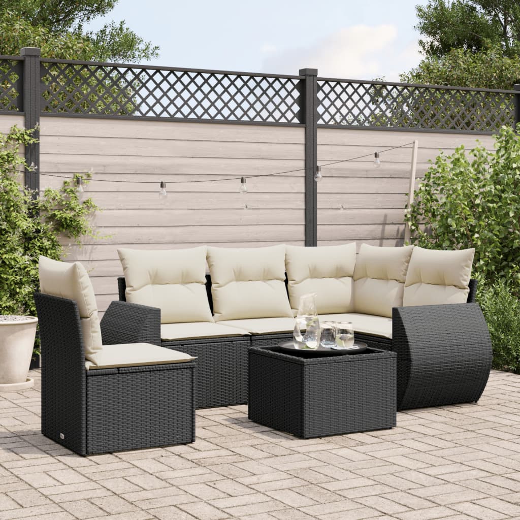 Set Canapele De Grădină Cu Perne, 5 Piese, Bej, Poliratan