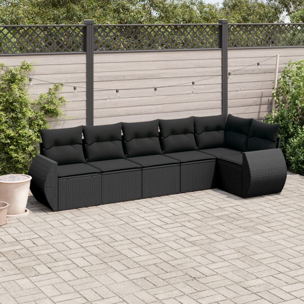 Set Canapele De Grădină Cu Perne, 6 Piese, Bej, Poliratan