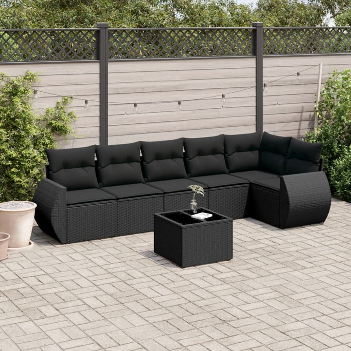 Set Canapele De Grădină Cu Perne, 6 Piese, Bej, Poliratan