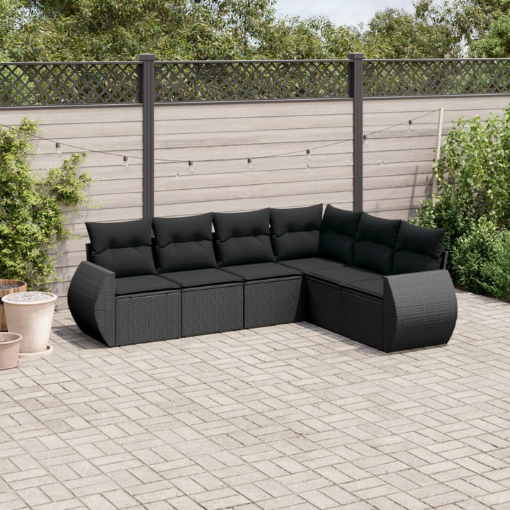 Set Canapele De Grădină Cu Perne, 6 Piese, Bej, Poliratan