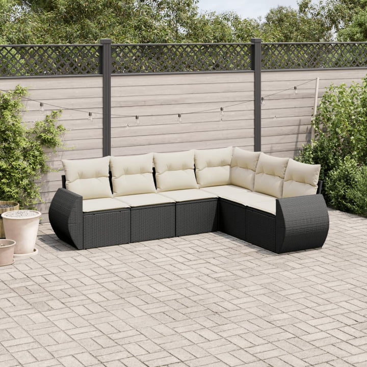 Set Canapele De Grădină Cu Perne, 6 Piese, Bej, Poliratan