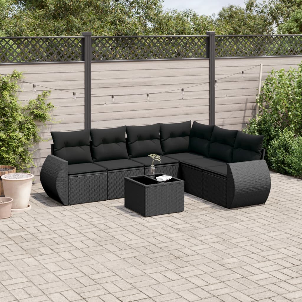 Set Canapele De Grădină Cu Perne, 6 Piese, Bej, Poliratan