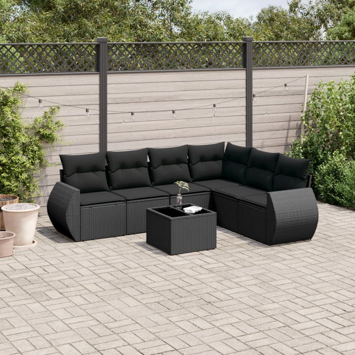 Set Canapele De Grădină Cu Perne, 6 Piese, Bej, Poliratan