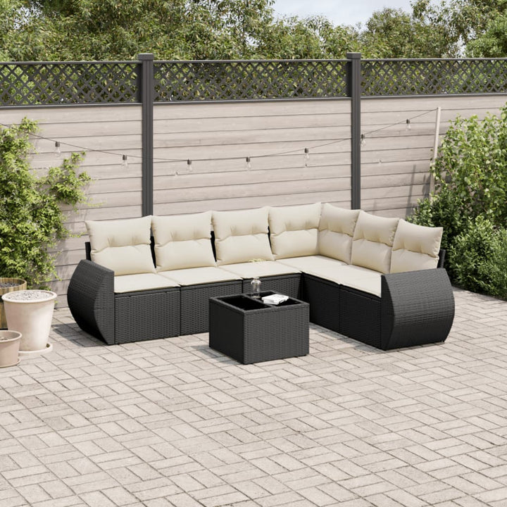 Set Canapele De Grădină Cu Perne, 6 Piese, Bej, Poliratan