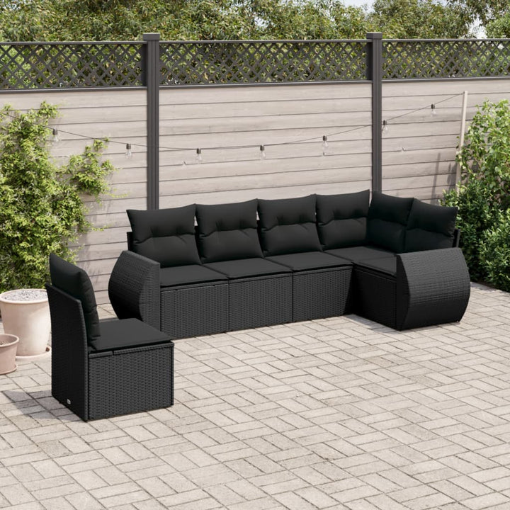 Set Canapele De Grădină Cu Perne, 6 Piese, Bej, Poliratan