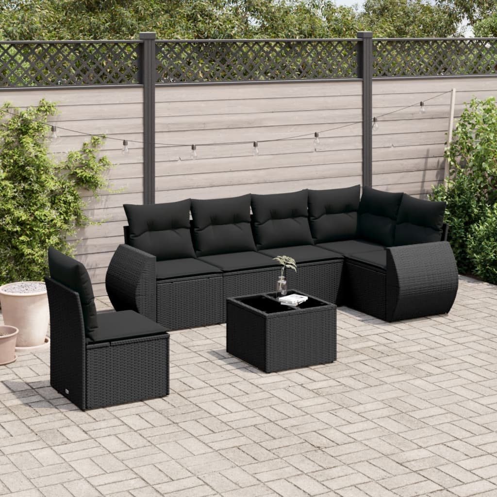 Set Canapele De Grădină Cu Perne, 6 Piese, Bej, Poliratan