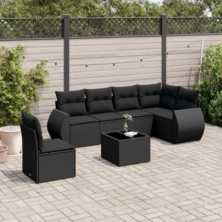Set Canapele De Grădină Cu Perne, 6 Piese, Bej, Poliratan