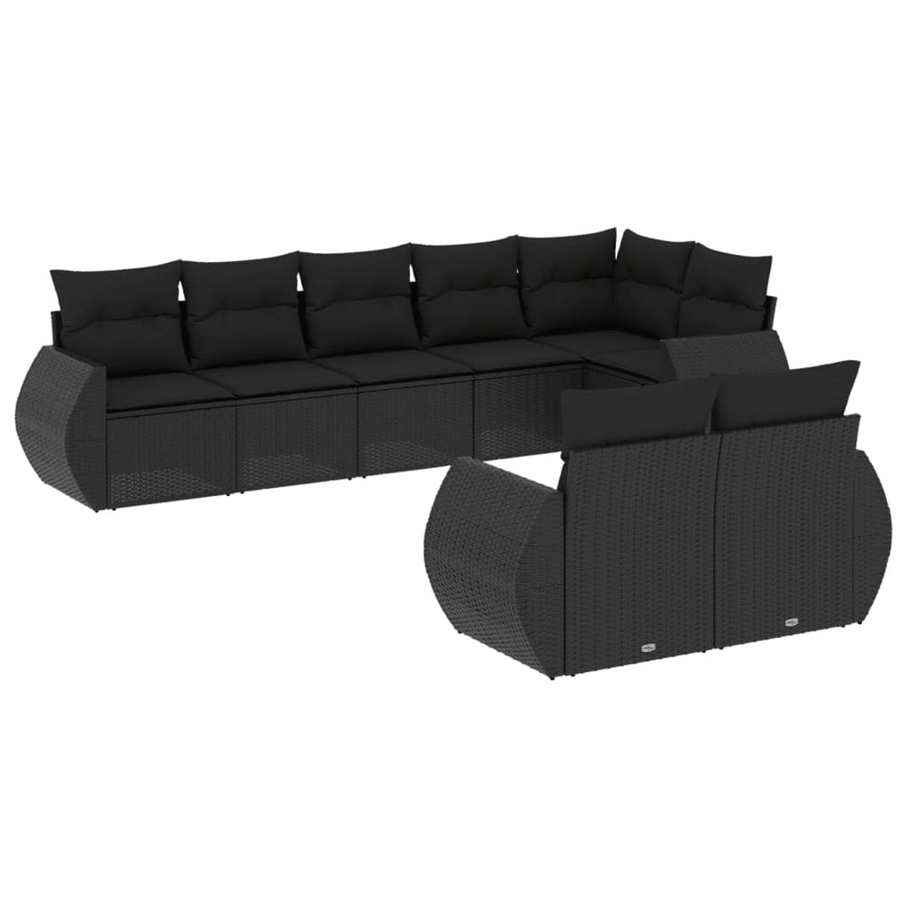 Set Mobilier De Grădină Cu Perne, 8 Piese, , Poliratan