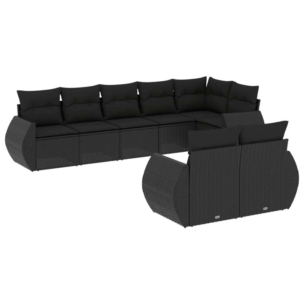 Set Mobilier De Grădină Cu Perne, 8 Piese, , Poliratan