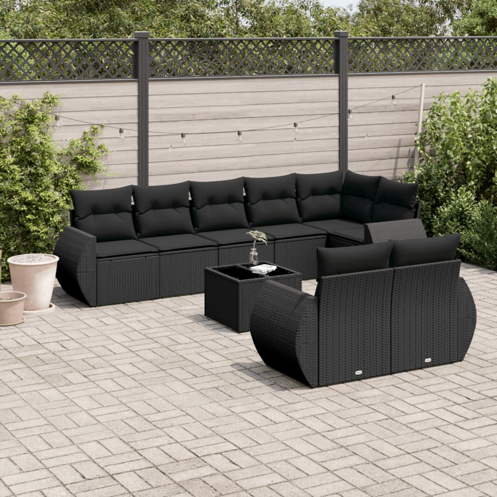 Set Mobilier De Grădină Cu Perne, 8 Piese, , Poliratan