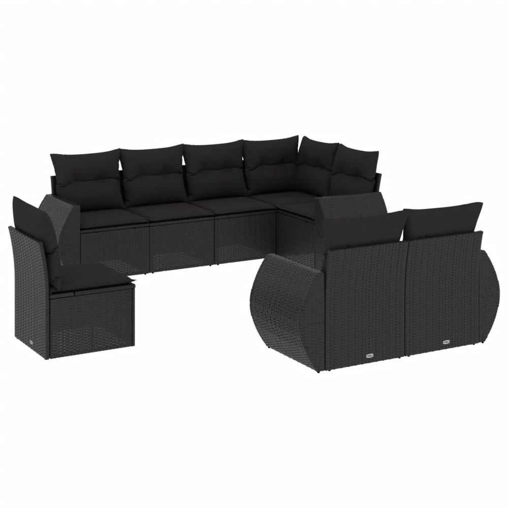 Set Mobilier De Grădină Cu Perne, 8 Piese, , Poliratan