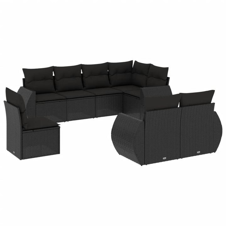 Set Mobilier De Grădină Cu Perne, 8 Piese, , Poliratan
