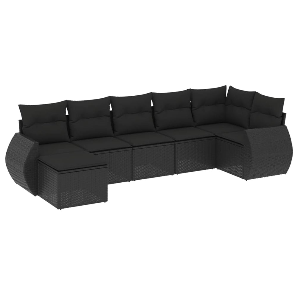 Set Canapele De Grădină Cu Perne, 7 Piese, , Poliratan