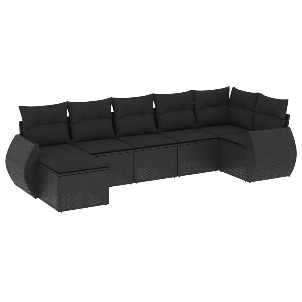 Set Canapele De Grădină Cu Perne, 7 Piese, , Poliratan