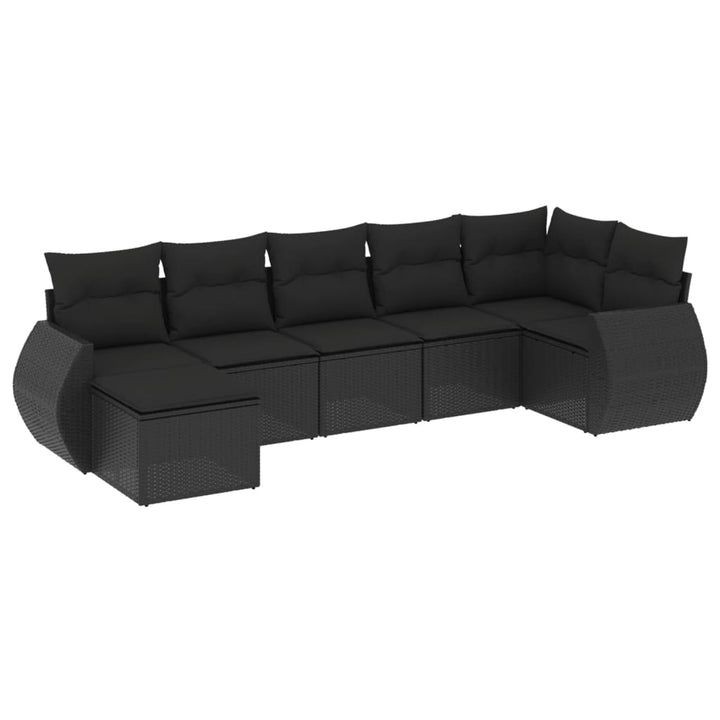 Set Canapele De Grădină Cu Perne, 7 Piese, , Poliratan