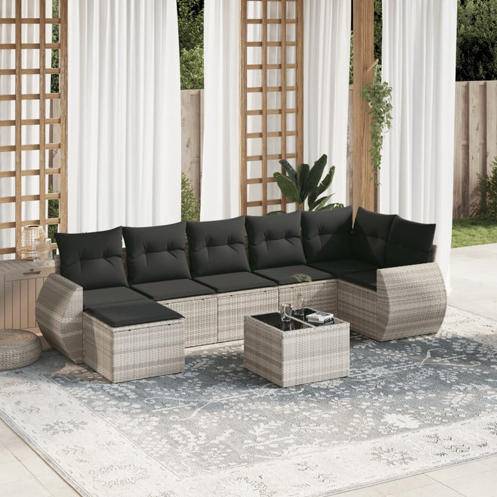 Set Canapele De Grădină Cu Perne, 7 Piese, , Poliratan