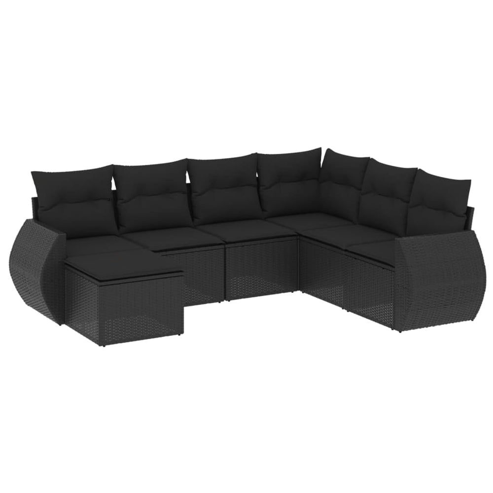 Set Canapele De Grădină Cu Perne, 7 Piese, , Poliratan