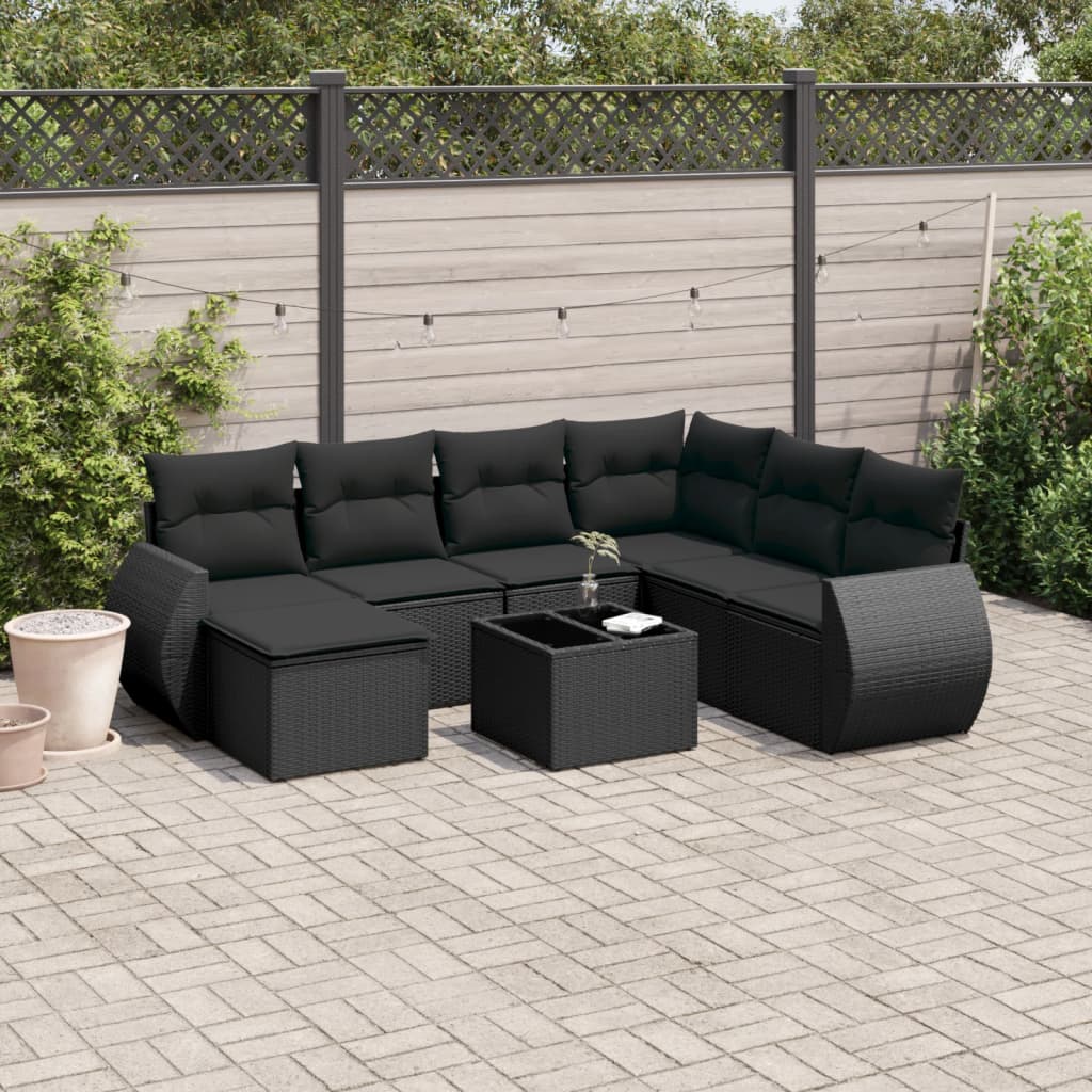 Set Canapele De Grădină Cu Perne, 7 Piese, , Poliratan