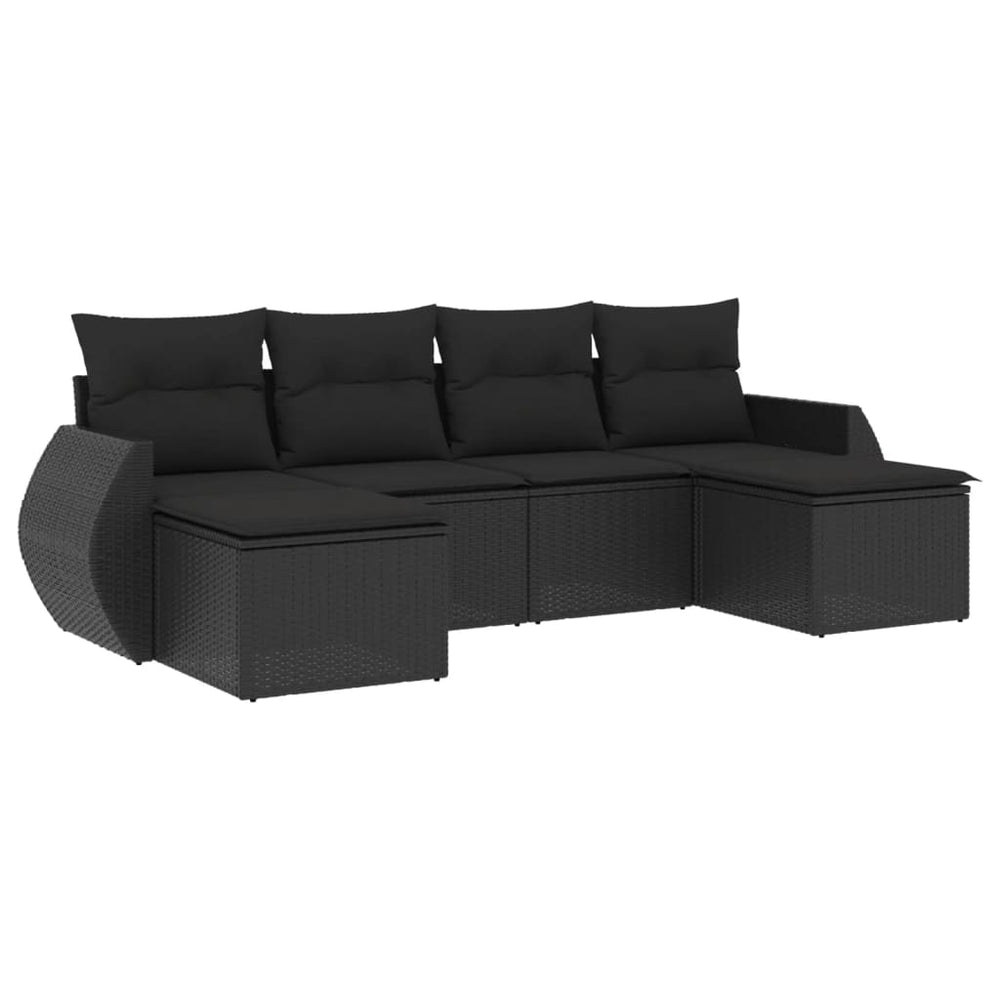 Set Mobilier De Grădină Cu Perne, 6 Piese, , Poliratan