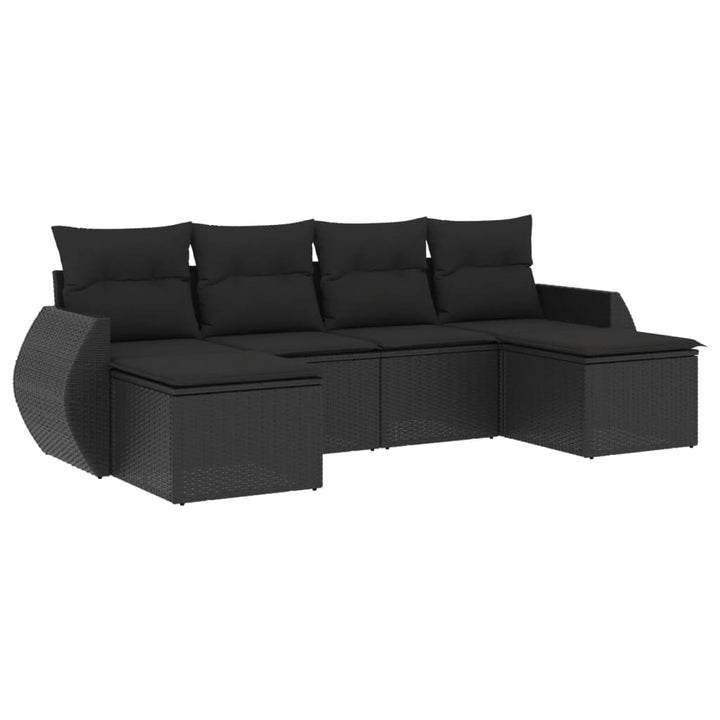 Set Mobilier De Grădină Cu Perne, 6 Piese, , Poliratan